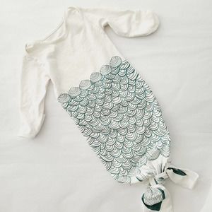 White and Green Kids One Piece